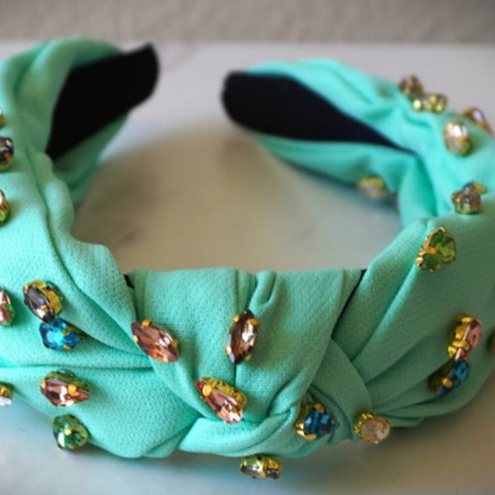 Colorful Rhinestones Headband Fashion Wide Brimmed High Skull